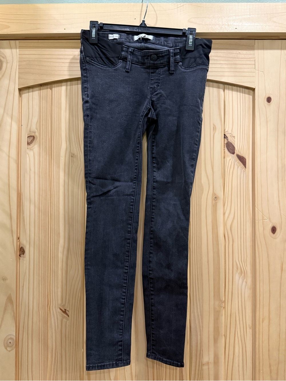 Madewell Maternity Skinny Jeans Black Under Belly‎ Side Panel Size 28